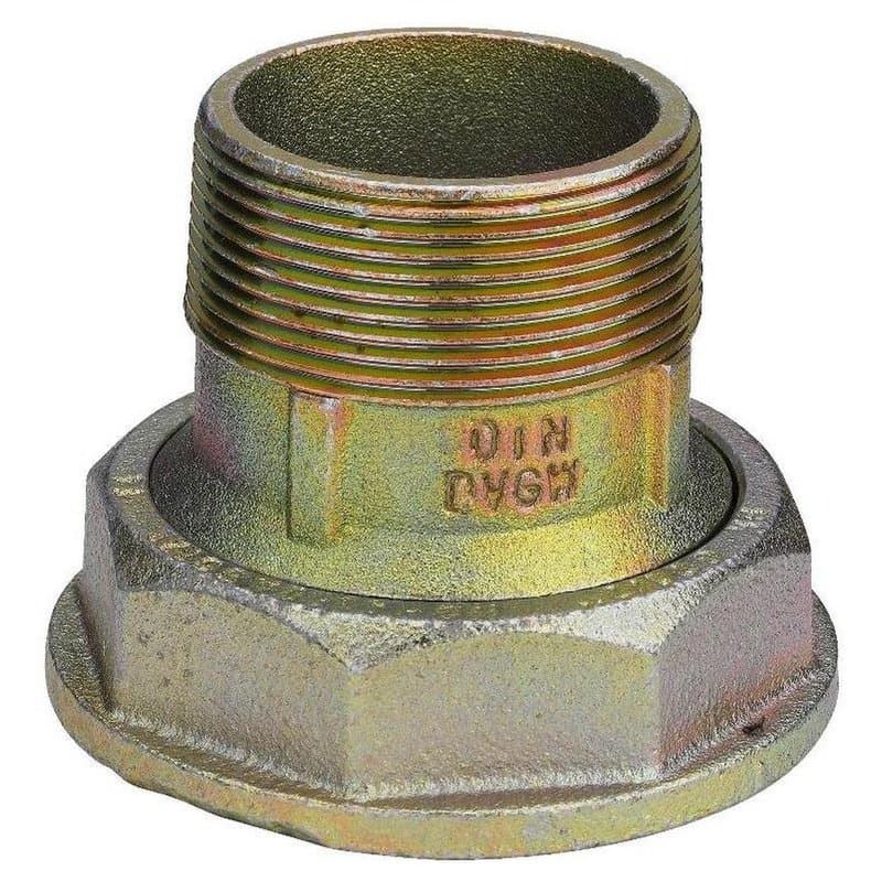 Муфта Viega Ду1 1/4″ Ру5 разъемная для двухтрубных газовых счетчиков, оцинкованная чугунная, присоединение - наружная резьба