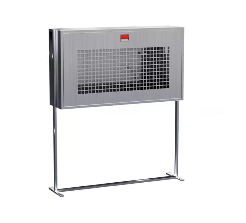 Щит пожарный НПК 700х300х1250 мм, закрытого типа со стойкой, 1 дверь - сетка, нержавеющая сталь