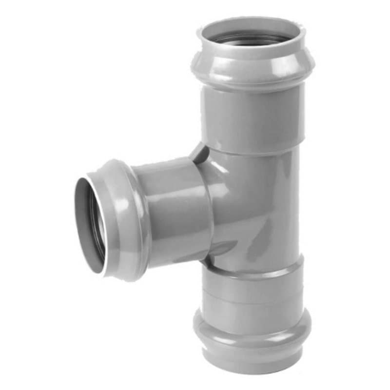 Тройник Хемкор Дн225х225 Ру10 90° напорный, с раструбом, НПВХ SDR26