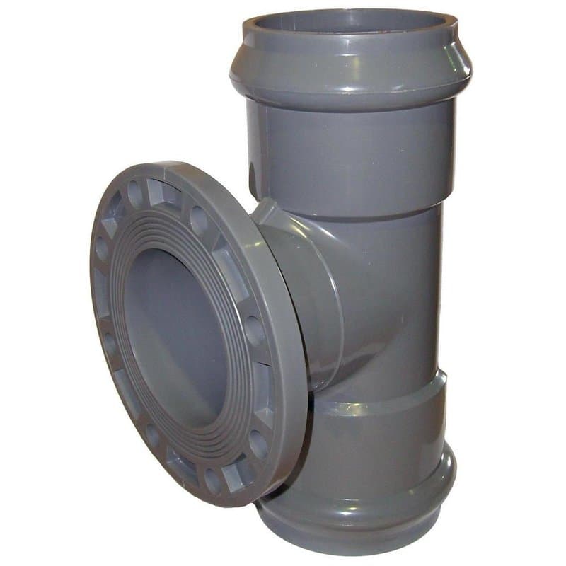 Тройник Хемкор Дн315х150 Ру10 90° напорный, НПВХ, присоединение - раструб/фланец, SDR26