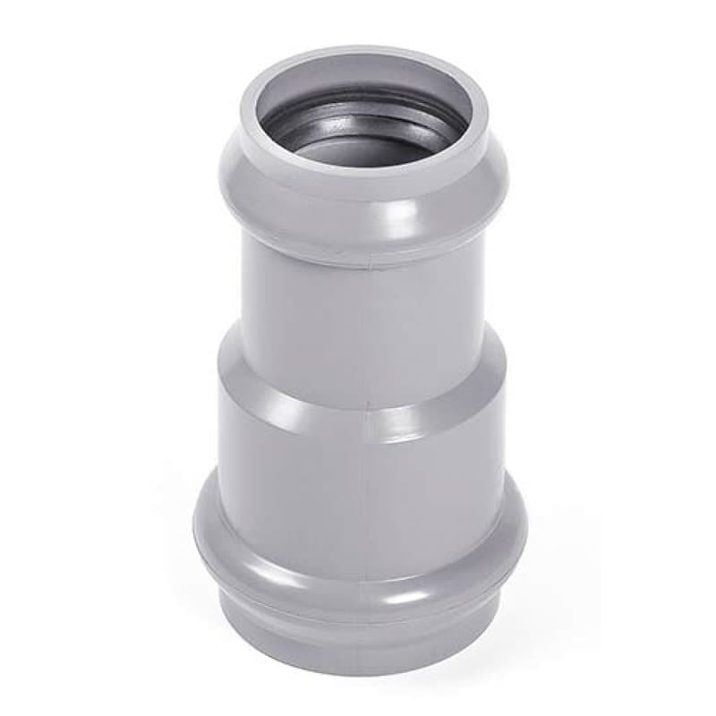 Муфта переходная Хемкор Дн225х160 Ру10 раструбная, напорная, SDR26, НПВХ, серая