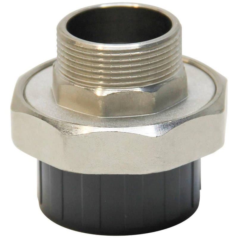 Муфта разъемная Aquaviva AQVBND Дн63х2″ наружная резьба, под клеевое соединение, ПВХ, серая