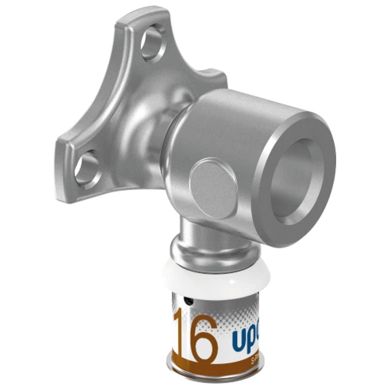 Водорозетка Uponor S-Press Plus Smart Aqua Дн16х1/2″ Ру10, пресс / внутренняя резьба, корпус - латунь коррозионностойкая, пресс гильза - нержавеющая сталь, для металлопластиковых труб