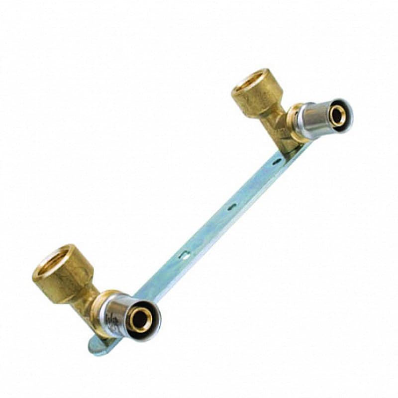 Водорозетка APE AP492 Дн20х1/2″ Ру16, пресс / внутренняя резьба, латунная, настенная на пластине 2 шт, для металлопластиковых труб