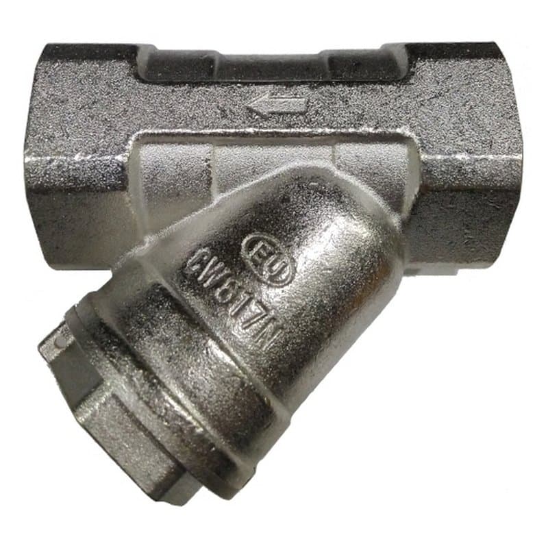 Фильтр механической очистки KROMWELL EU.YT4009 Ду25 Ру20 косой, латунный без покрытия, внутренняя/внутренняя резьба