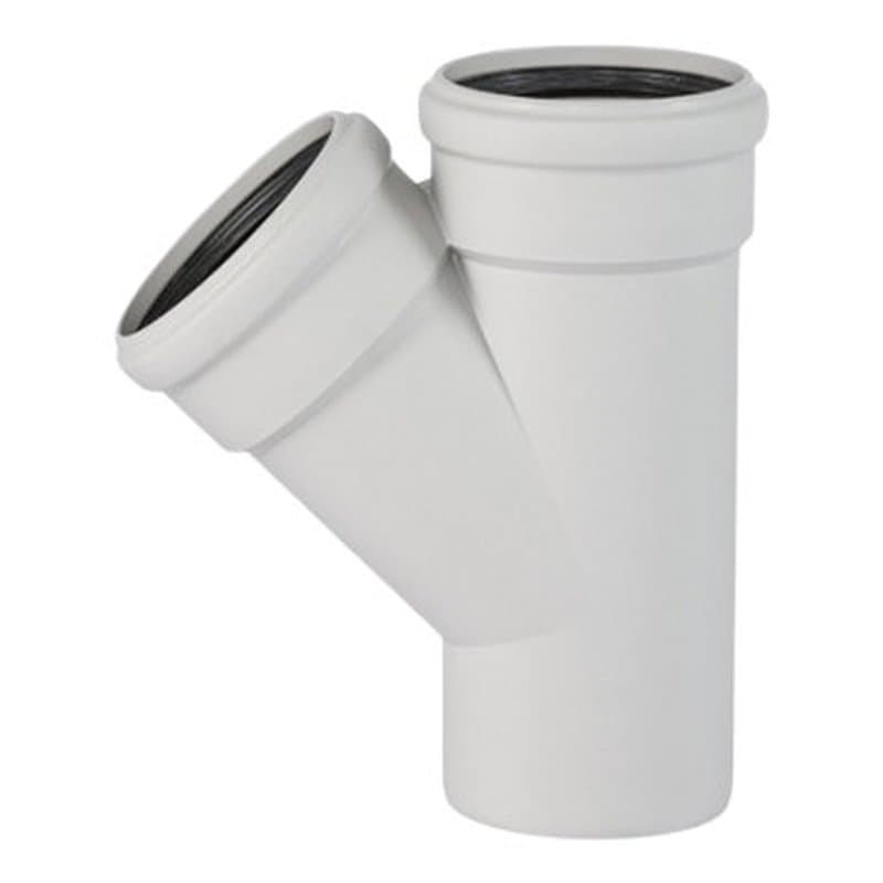 Тройник Ostendorf SKEA Дн125х110 45° бесшумный, безнапорное давление, PP-MD полипропиленовый, серый