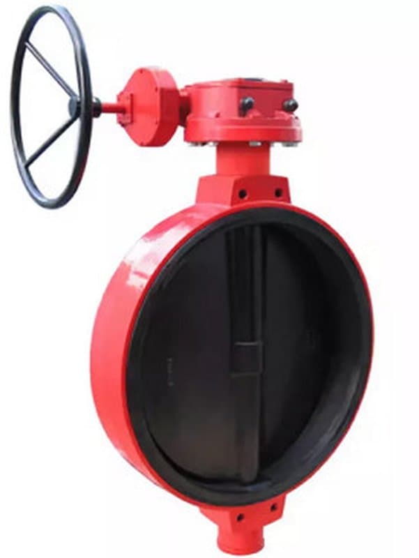 Затвор дисковый поворотный Xurox 202WE R Ду800 Ру16 чугунный межфланцевый с редуктором