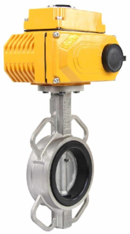 Затвор дисковый поворотный 316L-316L-VITON Ду150 Ру16, нержавеющая сталь, уплотнение - VITON, с электроприводом 010 24В