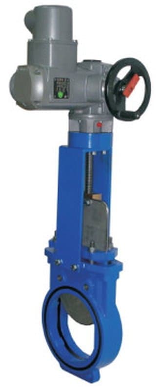 Задвижка шиберная Jafar 2905 Ду800 Ру10 NBR с выдвижным шпинделем с э/приводом AUMA SA16.2