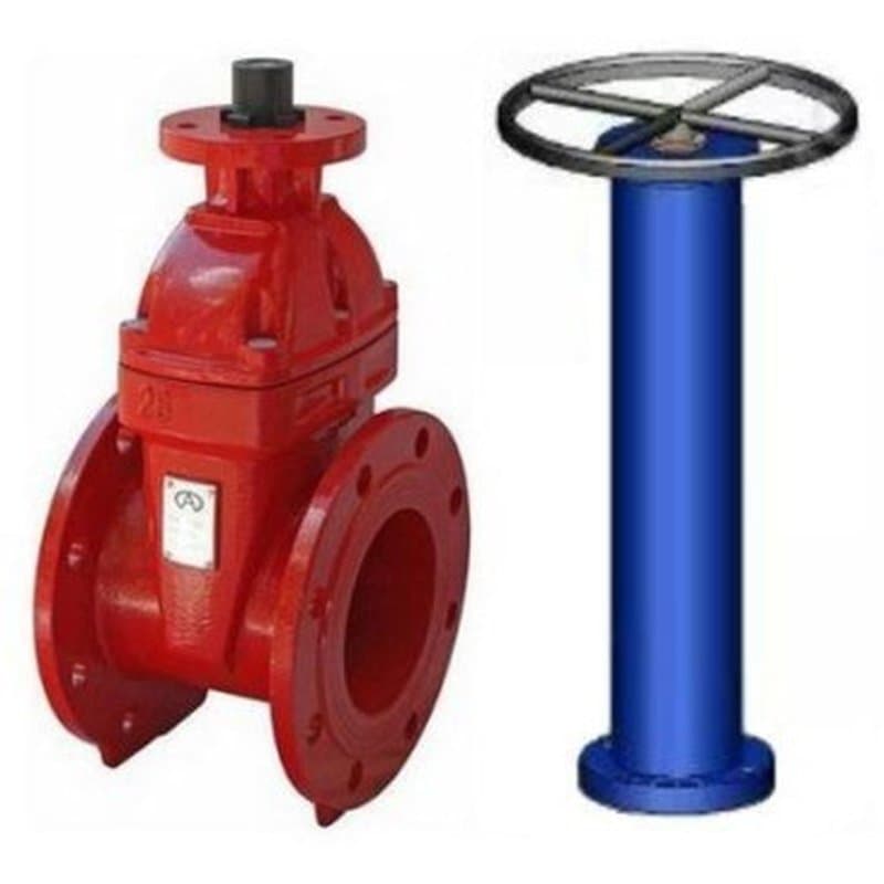 Задвижка с обрезиненным клином ЛАЗ 30ч939р Ду250 Ру10 чугунная, фланцевая, с голым штоком и невыдвижным шпинделем, с колонкой управления F10 (ОСТ тип А, Б) 1500 мм, управление штурвал