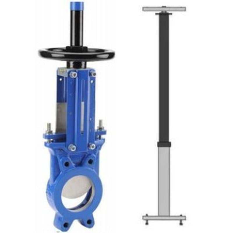 Задвижка шиберная Thermador 170 Ду300 Ру10 чугунная с выдвижным штоком со штурвалом и NBR уплотнением с телескопическим штоком 1700-2900 мм, на штурвал, управление штурвал