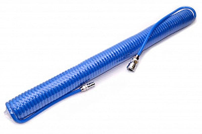 Пневмотрубка спиральная полиуретановая PU95 8х5 мм L 12 м (10 атм, голубая) Китай