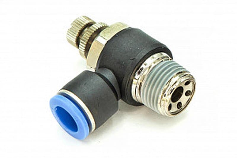 Регулятор расхода воздуха L-образный с наружной резьбой NSC 12-04 (R1/2")