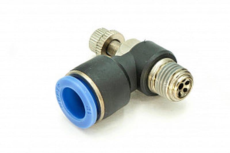 Регулятор расхода воздуха L-образный с наружной резьбой NSC 12-02 (R1/4")