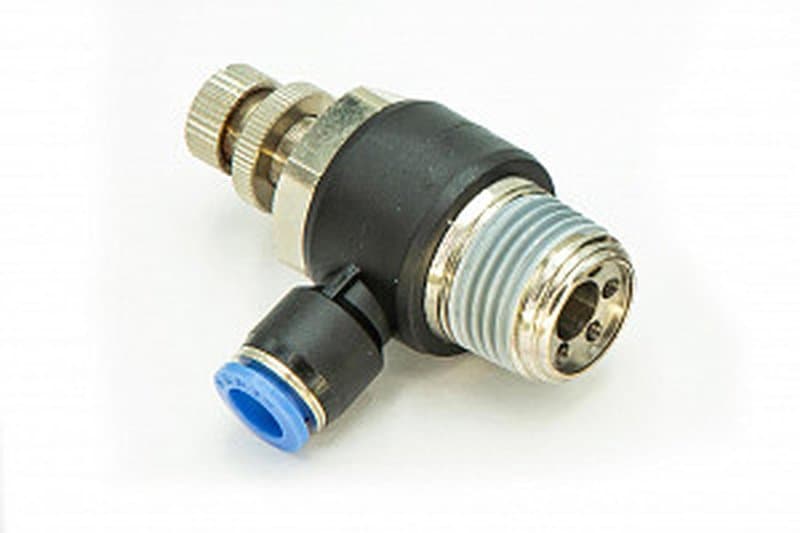 Регулятор расхода воздуха L-образный с наружной резьбой NSC 8-04 (R1/2")