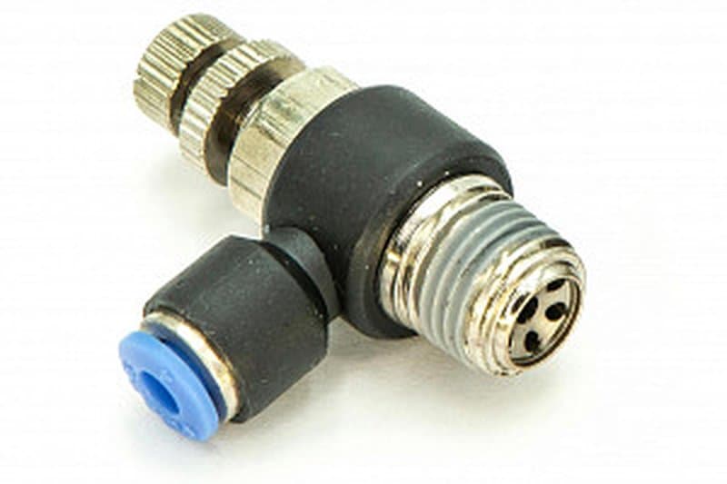 Регулятор расхода воздуха L-образный с наружной резьбой NSC 4-02 (R1/4")