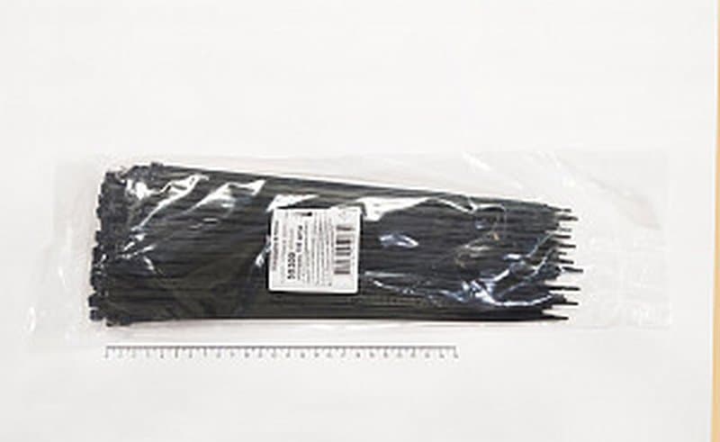 Кабельная стяжка чёрная 5х300 мм пластиковая (100 шт)