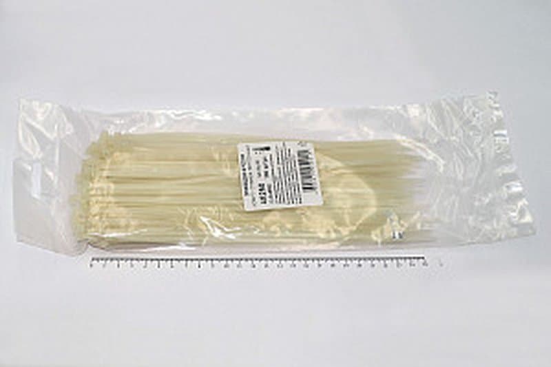 Кабельная стяжка белая 4х250 мм пластиковая (100 шт)